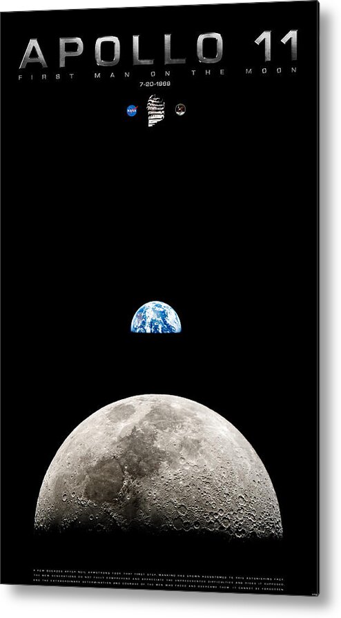Apollo 11 Metal Print featuring the photograph Apollo 11 First Man On The Moon by Weston Westmoreland