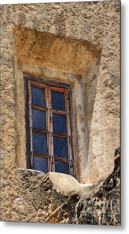 San Antonio Metal Print featuring the photograph Artful Window at Mission San Jose in San Antonio Missions National Historical Park by Shawn O'Brien