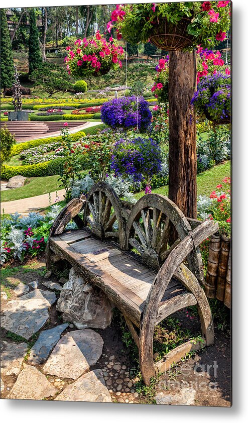 Hdr Metal Print featuring the photograph Asian Garden by Adrian Evans