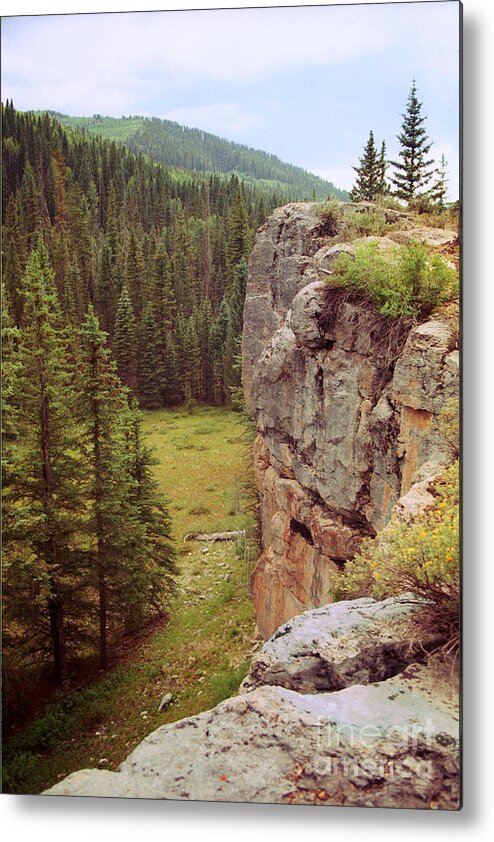 Blue Metal Print featuring the photograph Aspen Cliff by Teri Atkins Brown