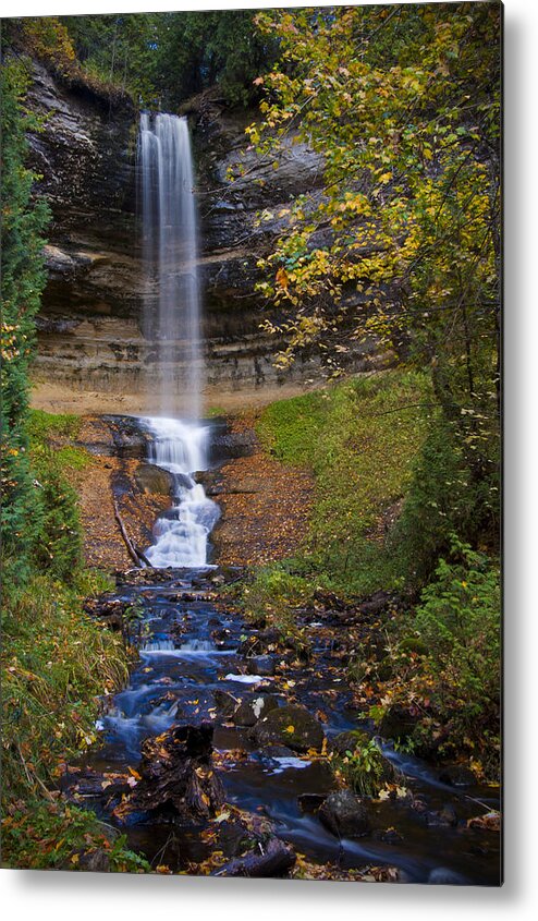 Munising Metal Print featuring the photograph Autumn At Munising Falls by Owen Weber