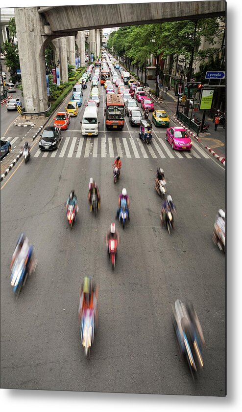Blurred Motion Metal Print featuring the photograph Bangkok Rush by @ Didier Marti