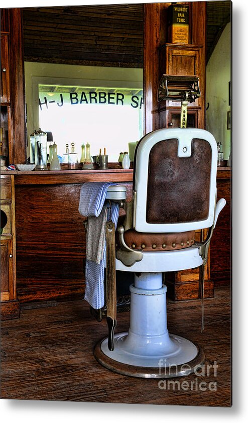 Barber - The Barber's Chair Metal Print featuring the photograph Barber - The Barber Shop by Paul Ward