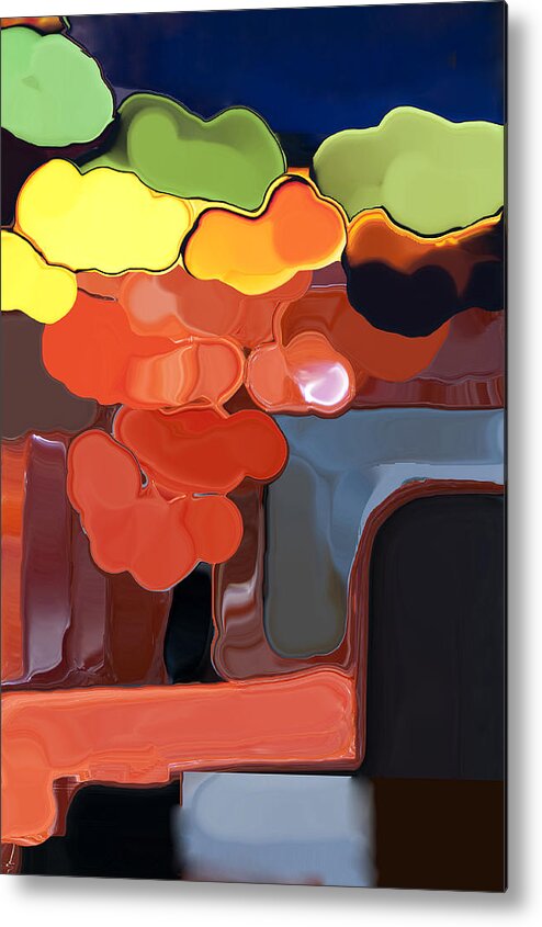 Fall Metal Print featuring the digital art Behind My Window by Haleh Mahbod