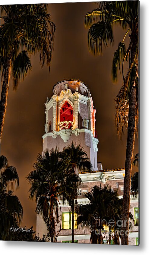 Christmas Metal Print featuring the photograph Bell Tower at Christmas by Sue Karski
