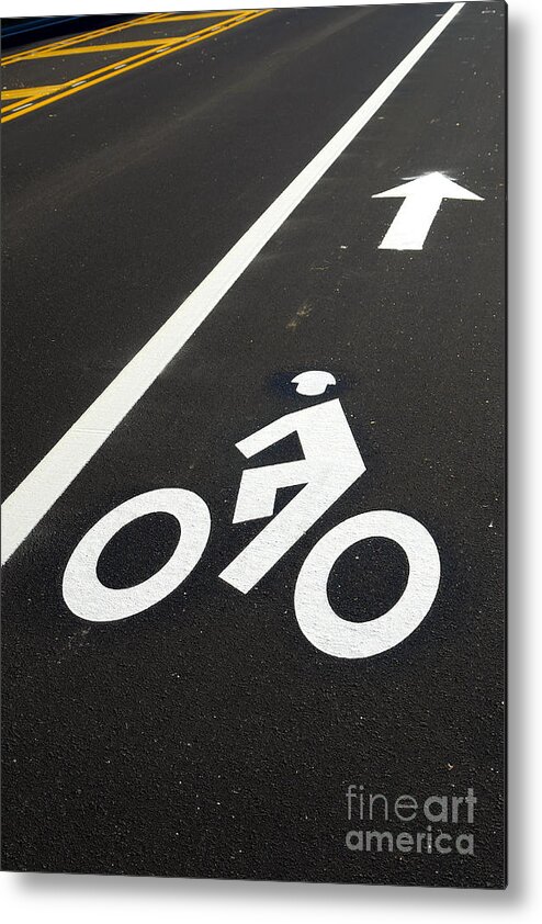 Bicycle Metal Print featuring the photograph Bicycle Lane by Olivier Le Queinec