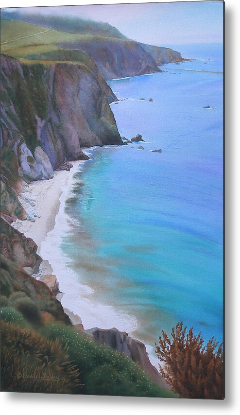 Watercolor Metal Print featuring the painting Big Sur Coast by Daniel Dayley