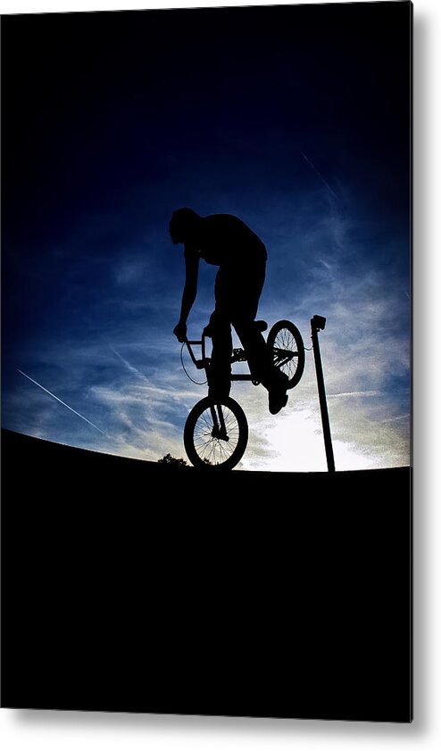 Bike Metal Print featuring the photograph Bike Silhouette by Joel Loftus
