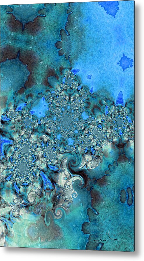 Fractal Metal Print featuring the painting Birth of Atlantis by Miki De Goodaboom