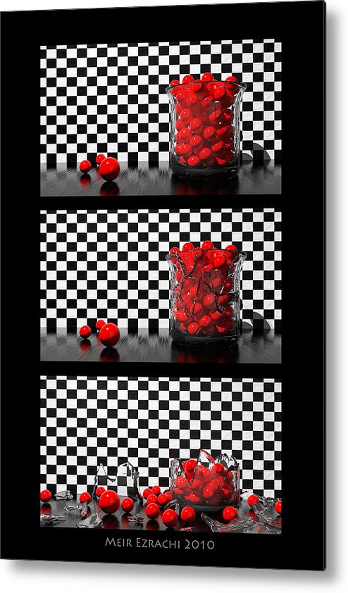 3d Metal Print featuring the photograph Black And Red Poster by Meir Ezrachi