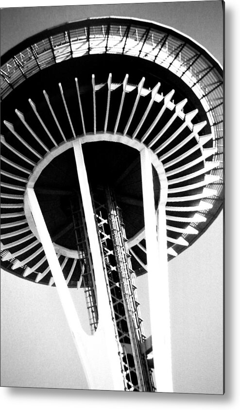 Seattle Metal Print featuring the photograph Black and White Abstract City Photography...Space Needle by Amy Giacomelli