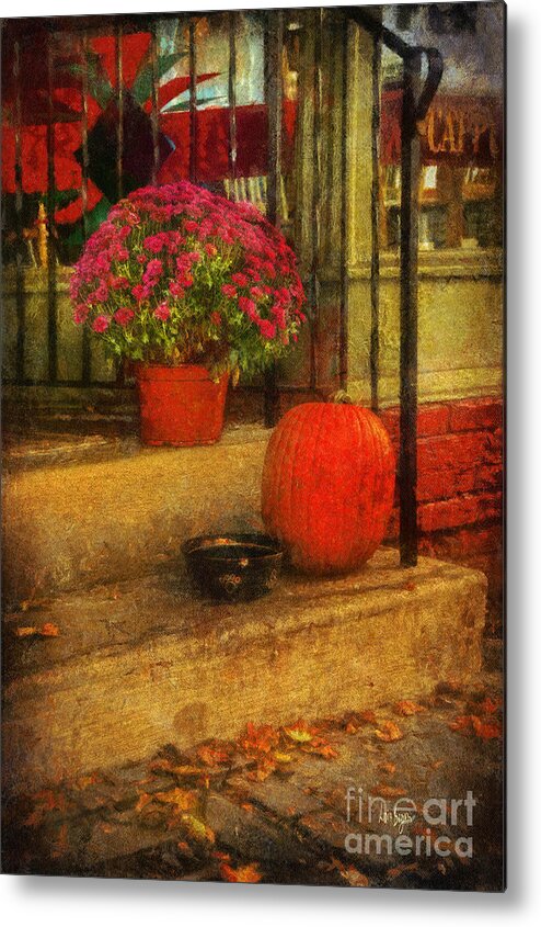 Steps Metal Print featuring the photograph Black Dog Coffee and Catering by Lois Bryan