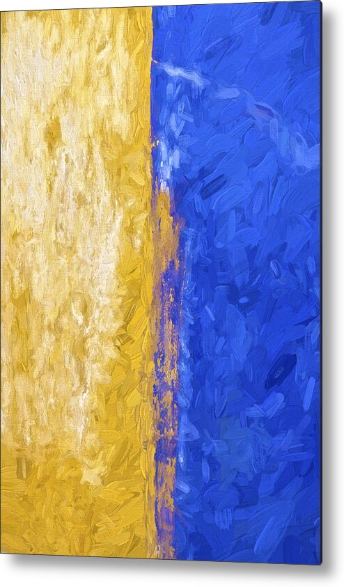 Abstract Metal Print featuring the photograph Blue and Yellow Abstract by David Letts