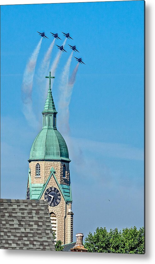 Blue Metal Print featuring the photograph Blue Angels Series Number One by Constance Sanders
