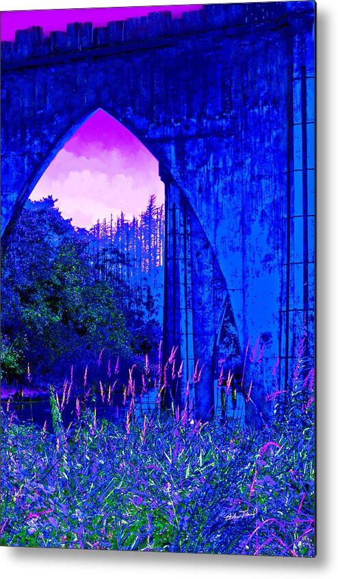 Blue Metal Print featuring the photograph Blue Bridge by Adria Trail