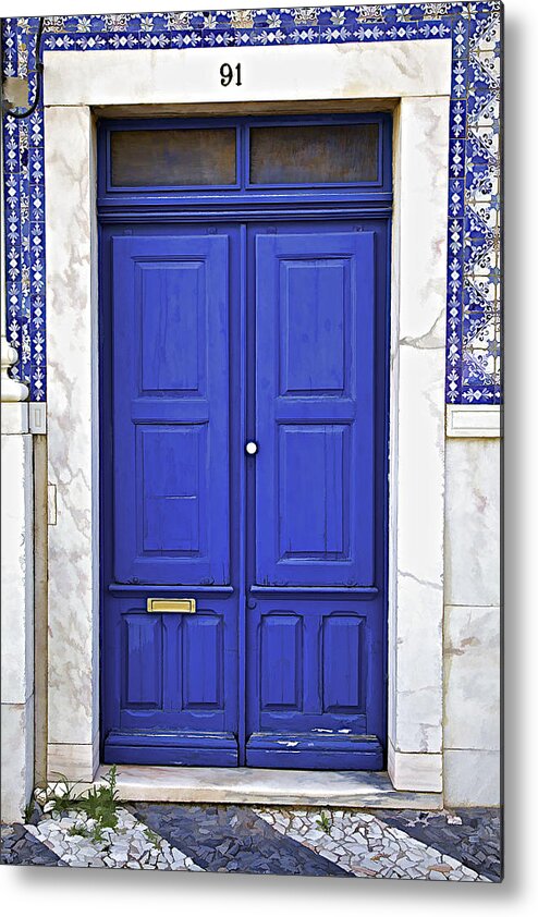 Blue Metal Print featuring the photograph Blue Door of Estremoz by David Letts