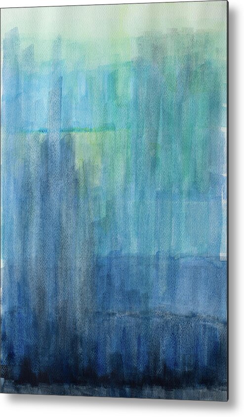 Blue Metal Print featuring the painting Blue Ice by Patricia Pinto
