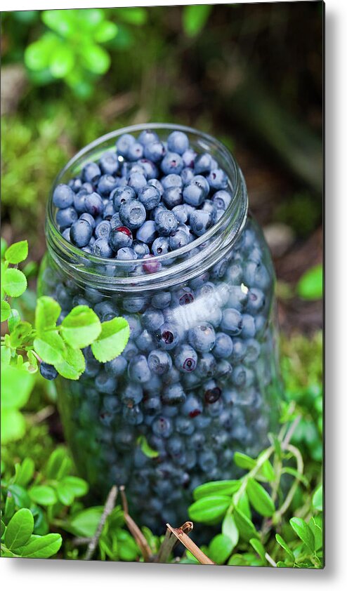 Large Group Of Objects Metal Print featuring the photograph Blueberries by Ola p