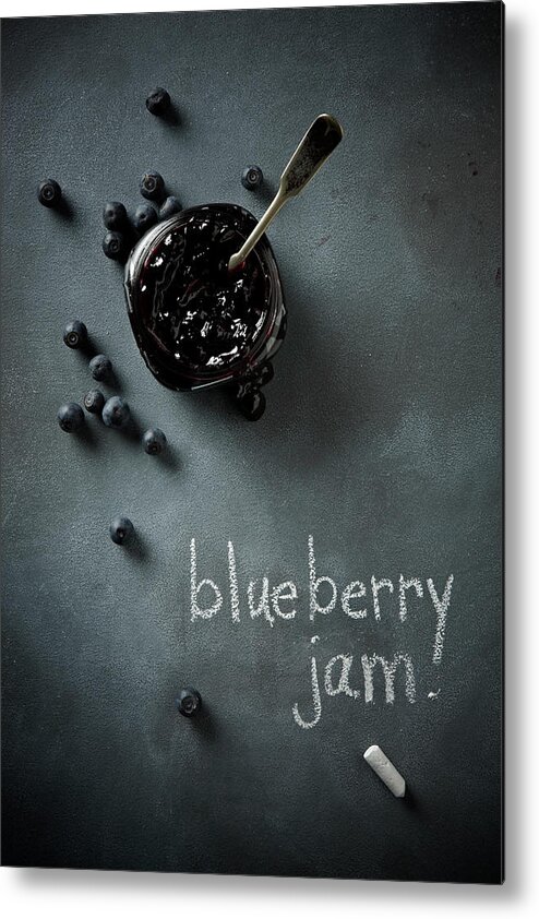 Spoon Metal Print featuring the photograph Blueberry Jam by Lew Robertson