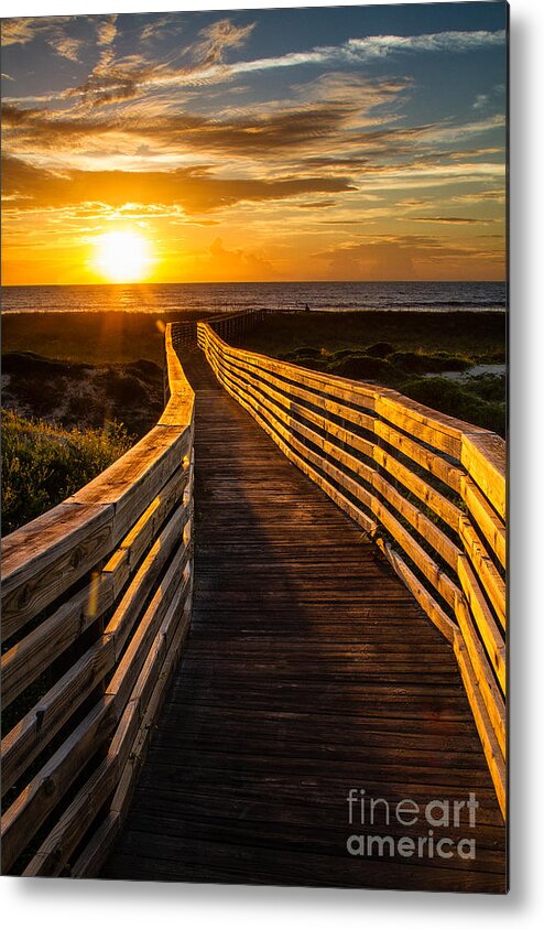 Sunrise Metal Print featuring the photograph Boardwalk to Heaven Sunrise Amelia Island Florida by Dawna Moore Photography