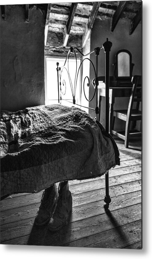 Boots Metal Print featuring the photograph Boots under the bed by Nigel R Bell