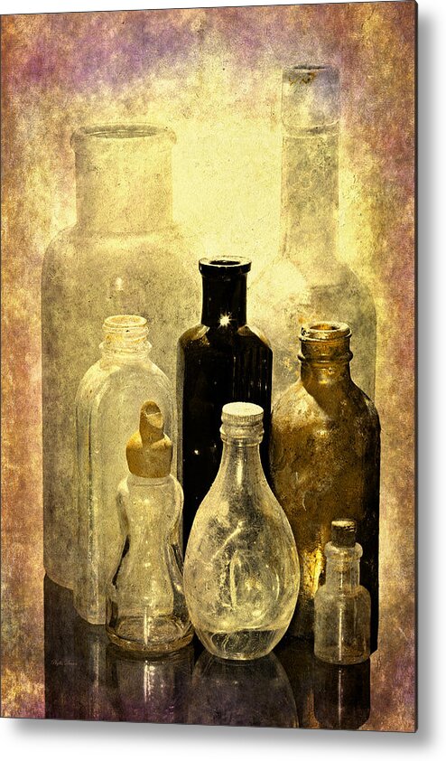 Bottles Metal Print featuring the photograph Bottles From The Past by Phyllis Denton