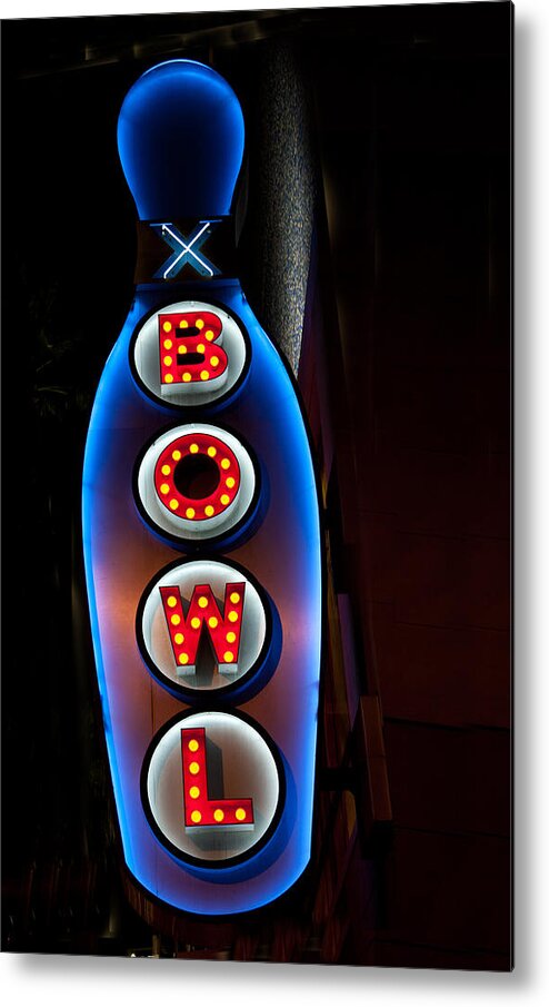Bowl Metal Print featuring the photograph Bowling Pin Sign by Matthew Bamberg