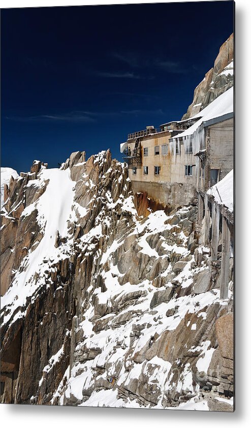 Aiguille Metal Print featuring the photograph building in Aiguille du Midi - Mont Blanc by Antonio Scarpi