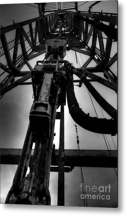 Oil Rig Metal Print featuring the photograph Cac001bw-13 by Cooper Ross