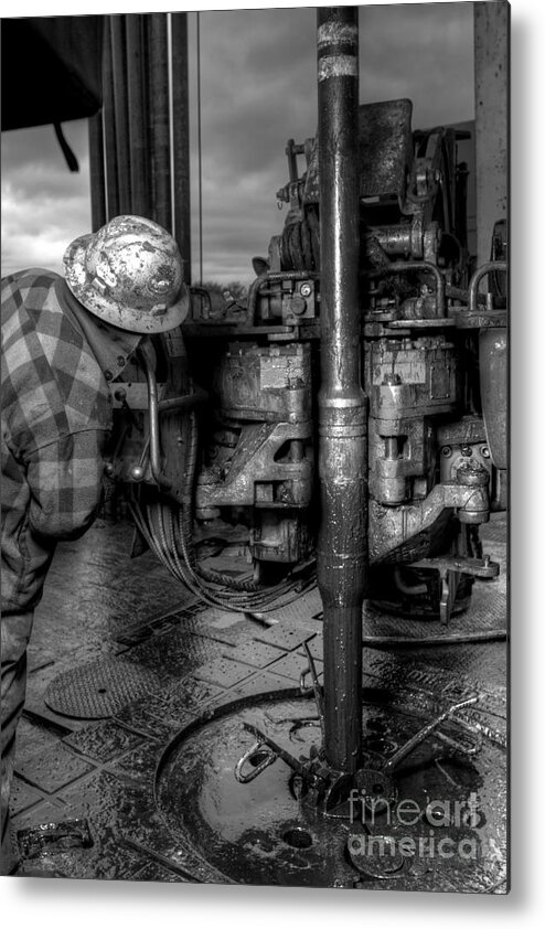 Oil Rig Metal Print featuring the photograph Cac001bw-35 by Cooper Ross