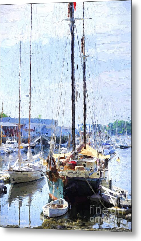 Ships Metal Print featuring the digital art Camden Boats by Linda Olsen