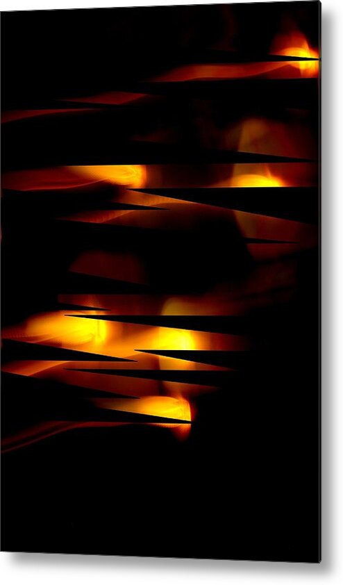 Abstract Metal Print featuring the mixed media Candlelight by Steve Godleski