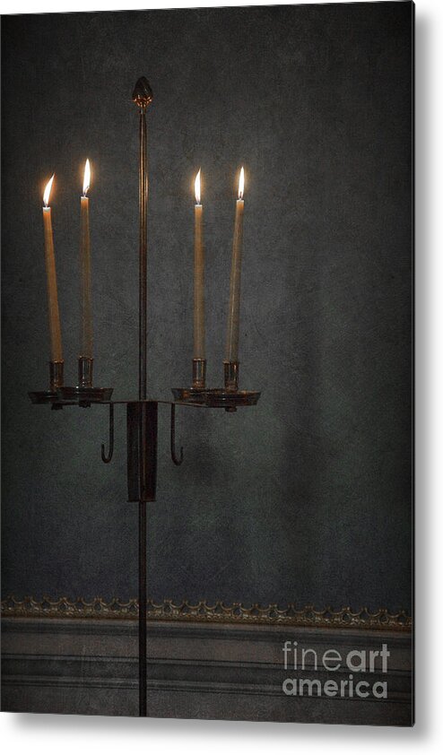 Wood Metal Print featuring the photograph Candles In The Dark by Margie Hurwich