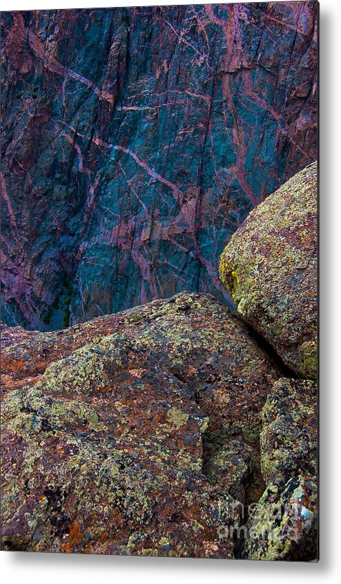 Black Canyon Metal Print featuring the photograph Canyon Rock Abstract by Barbara Schultheis