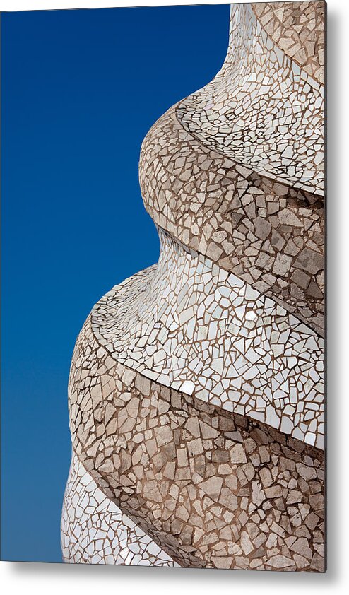 Casa Metal Print featuring the photograph Casa Mila Abstract Chimney Detail in Barcelona by Artur Bogacki