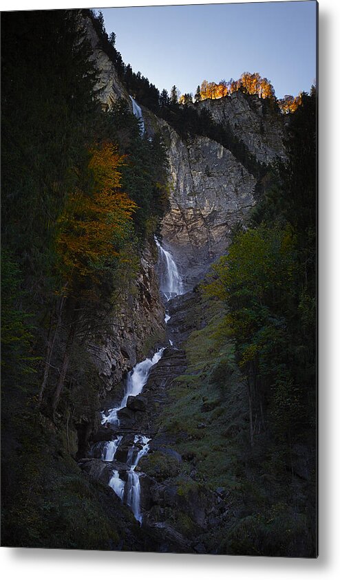 Cascade Metal Print featuring the photograph Cascade in Autumn by Dominique Dubied