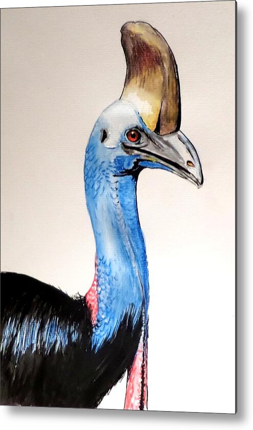 Cassowary Metal Print featuring the painting Cassowary by Anne Gardner