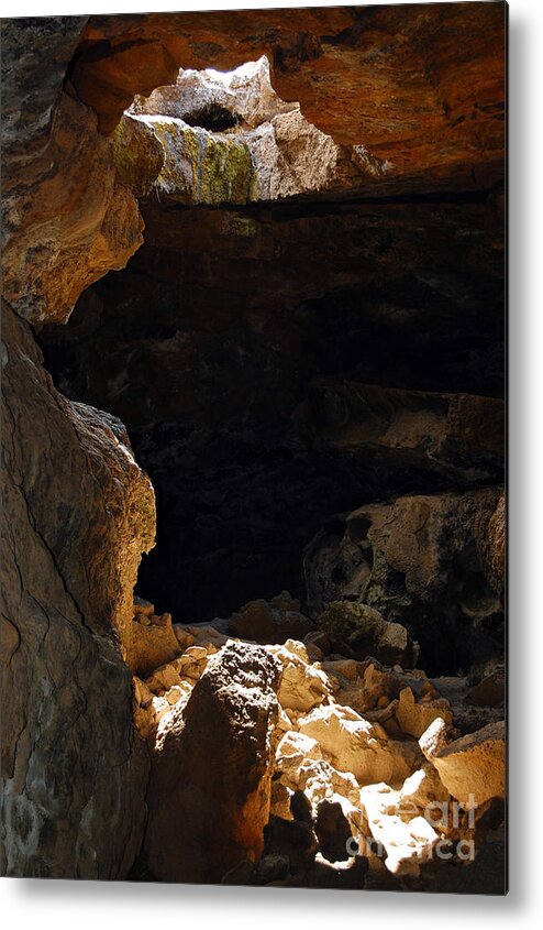 Lava Beds National Monument Metal Print featuring the photograph Cave Light by Debra Thompson
