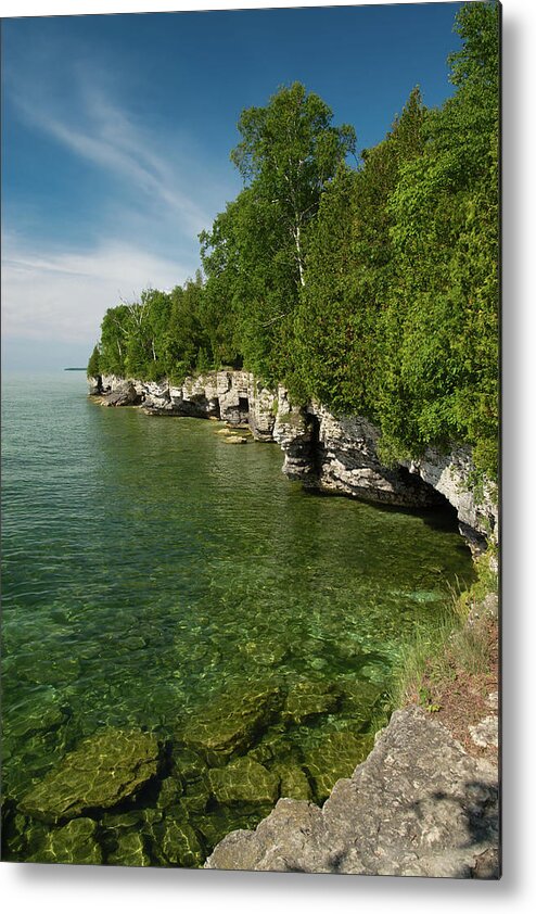 Door County Metal Print featuring the photograph Cave Point County Park by Chuck De La Rosa