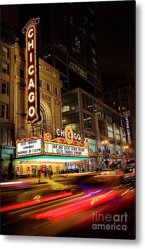 Chicago Theater Metal Print featuring the photograph Chicago Theater by Brett Maniscalco