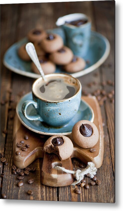 Breakfast Metal Print featuring the photograph Chocolate Cookies by Verdina Anna