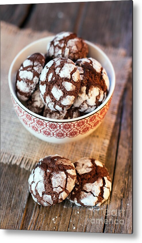 Chocolate Metal Print featuring the photograph Chocolate Crinkles by Viktor Pravdica