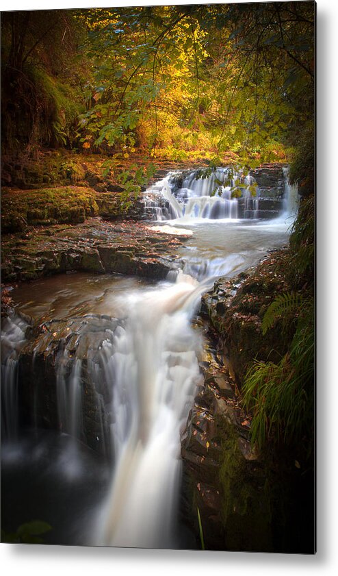 Clare Glens Metal Print featuring the photograph Clare Glens Fall Waterfall by Mark Callanan