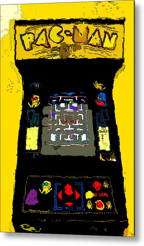 Art Metal Print featuring the painting Classic Pacman by David Lee Thompson