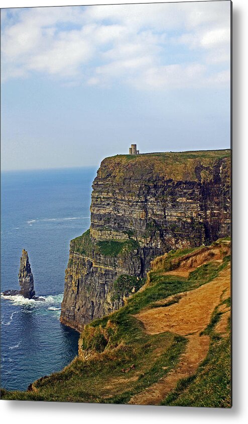 Ireland Metal Print featuring the photograph Cliffside Steeple by Jennifer Robin