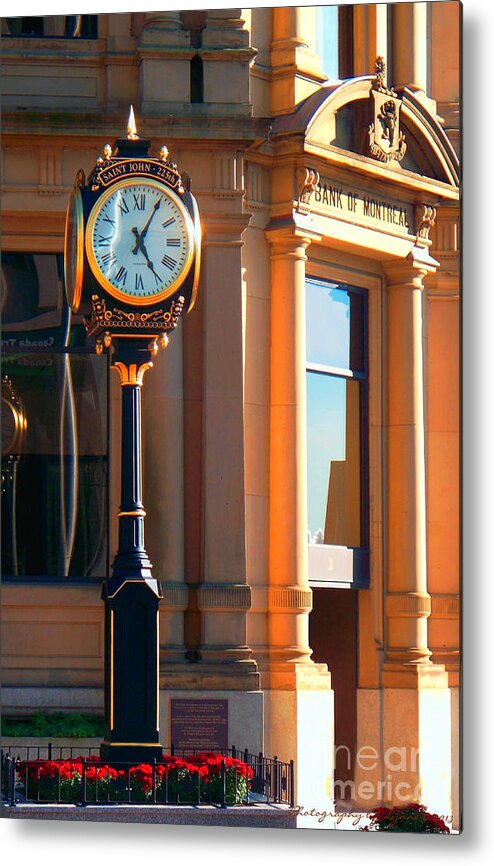 Montreal Metal Print featuring the photograph Clock of New Brunswick by Gena Weiser