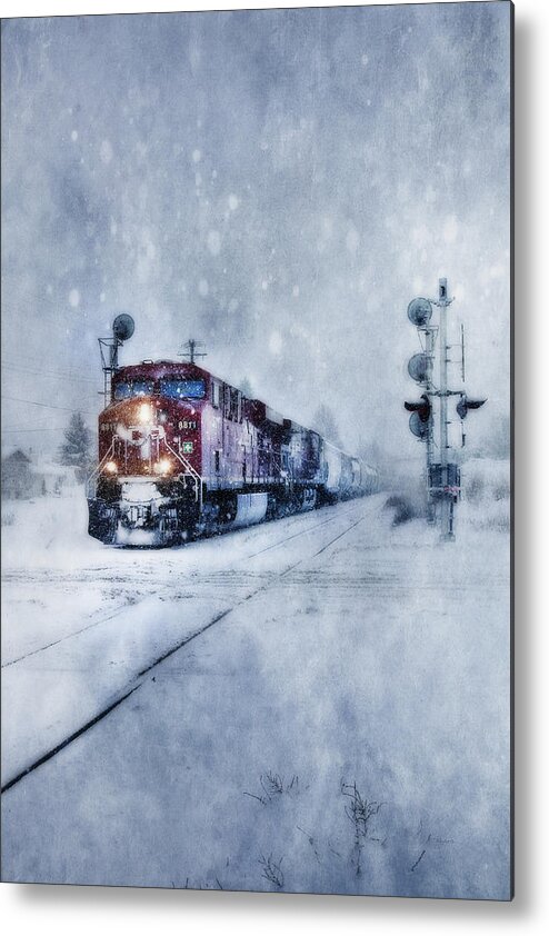 Train Metal Print featuring the photograph Cold Nights On The Midnight Train Color by Theresa Tahara
