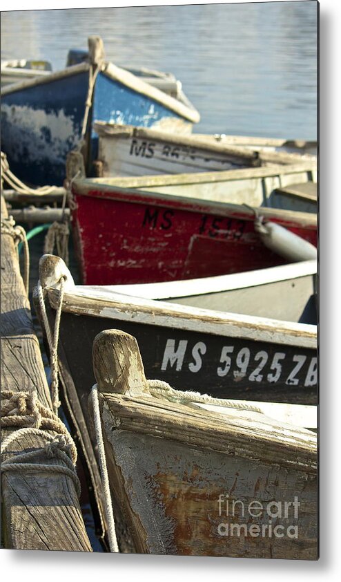 Boats Metal Print featuring the photograph Colorful Boats at Dock by Amazing Jules