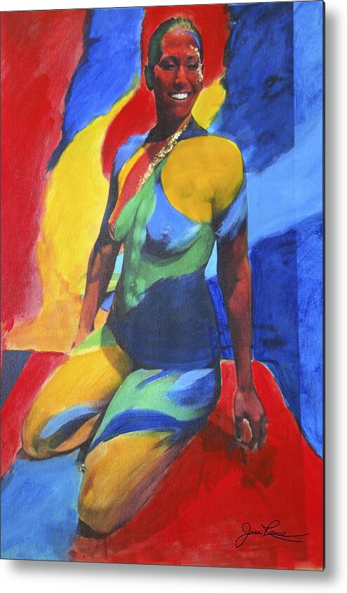 Nude Female Metal Print featuring the painting Colorful Lady by Joan Reese