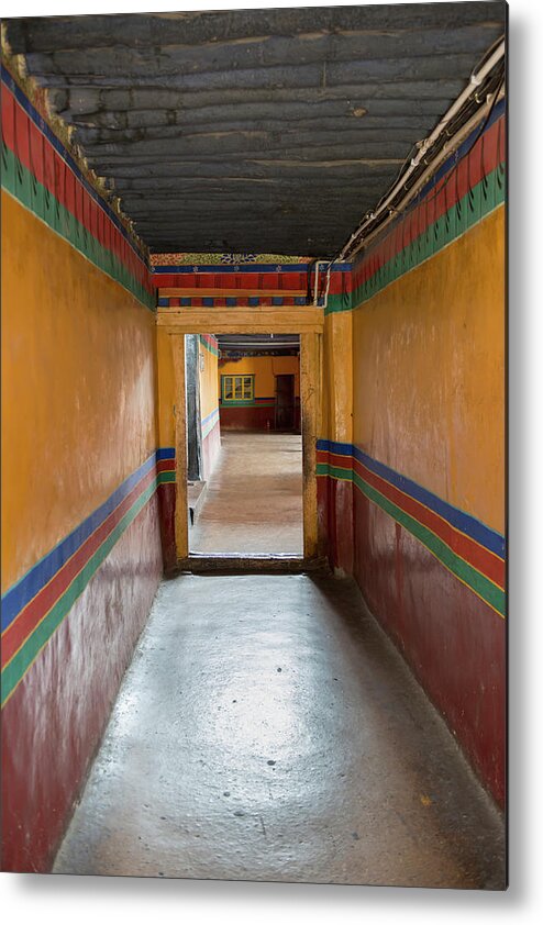 Chinese Culture Metal Print featuring the photograph Colourful Stripes Painted Down The by Keith Levit / Design Pics